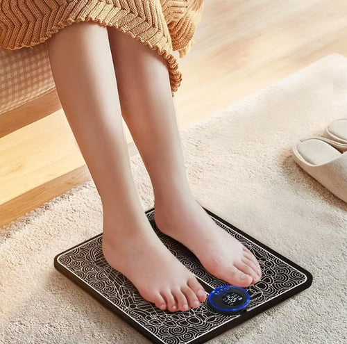 Tapis masseur EMS pour les pieds avec écran LED bleu